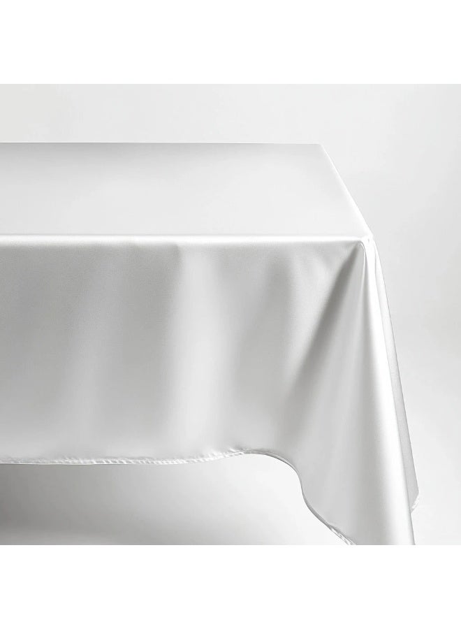 Fasola Satin Tablecloth, 1PC 147cm x 259cm Rectangular Tablecloth, Premium Silk Table Cover, Elegant Banquet Table Overlay for Weddings and Eid Al-Fitr Parties, Smooth Polyester Tablecloth (White) - Image 5